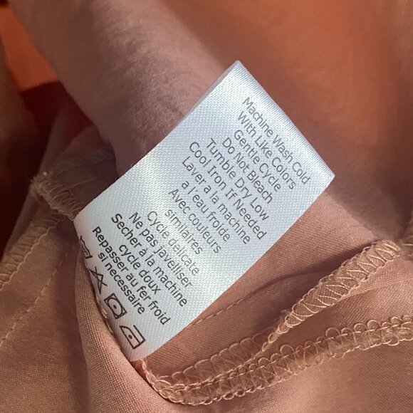 MarlaWynne Peach Bronze Toned Button Front Long Sleeve Tunic Shirt - Picture 13 of 13